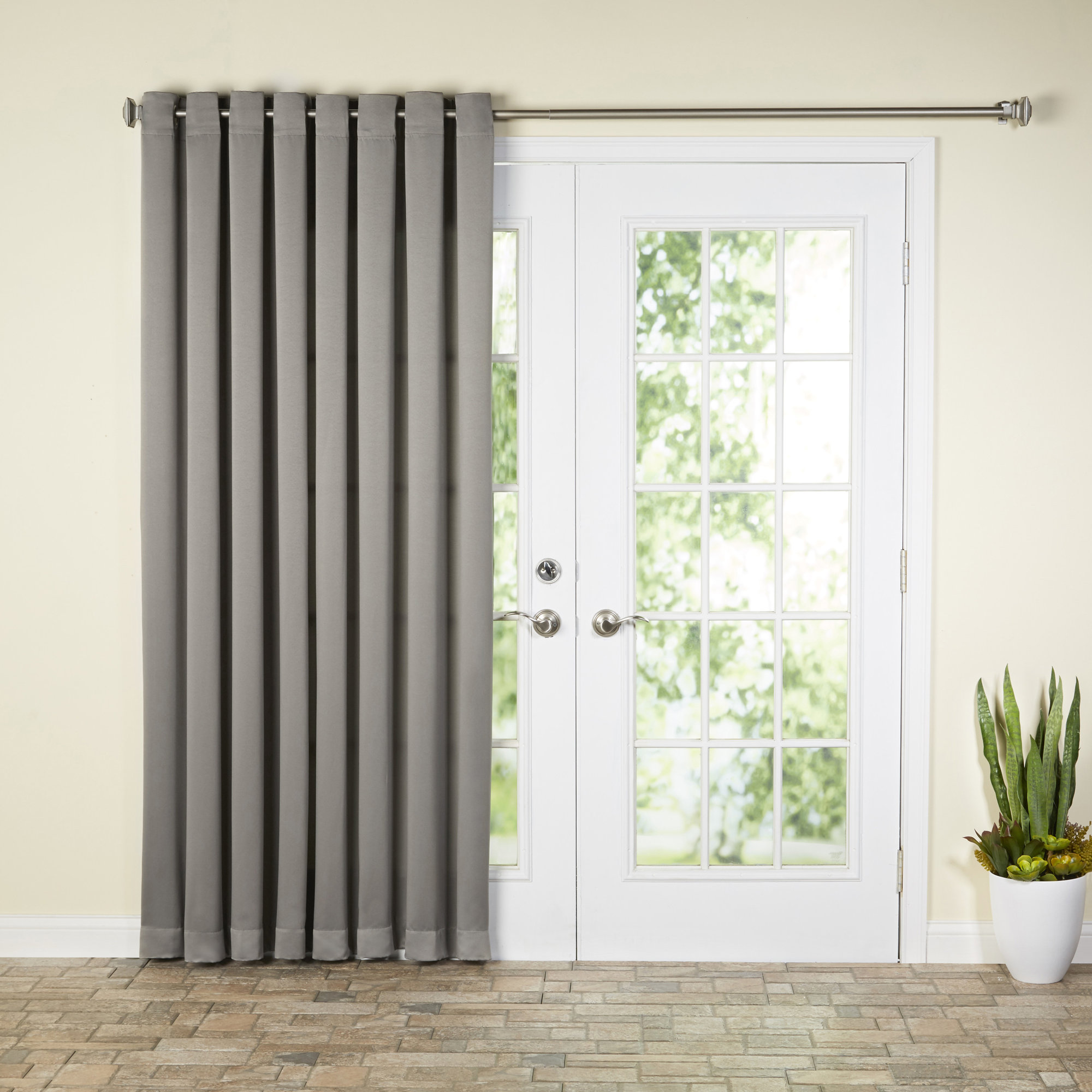 Wayfair Basics Solid Room Darkening Grommet Extra Wide Patio Door Curtain Panel & Reviews